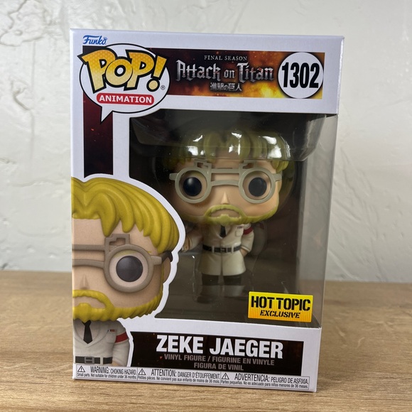 Zeke Jaeger Funko Pop #1302 Hot Topic Attack On Titan AOT Vaulted NEAR MINT - Picture 2 of 10